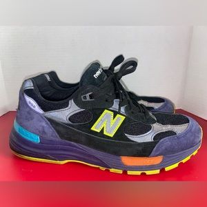 New Balance 992 Black Purple Green Shoes M992LT Men’s Size 10.5